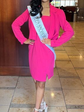 Hot Pink Blazer Dress for Interview